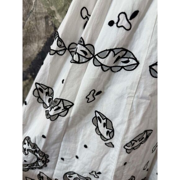 New Anthropologie Square-Neck Embroidered Midi Dress Size Small - Picture 6 of 8